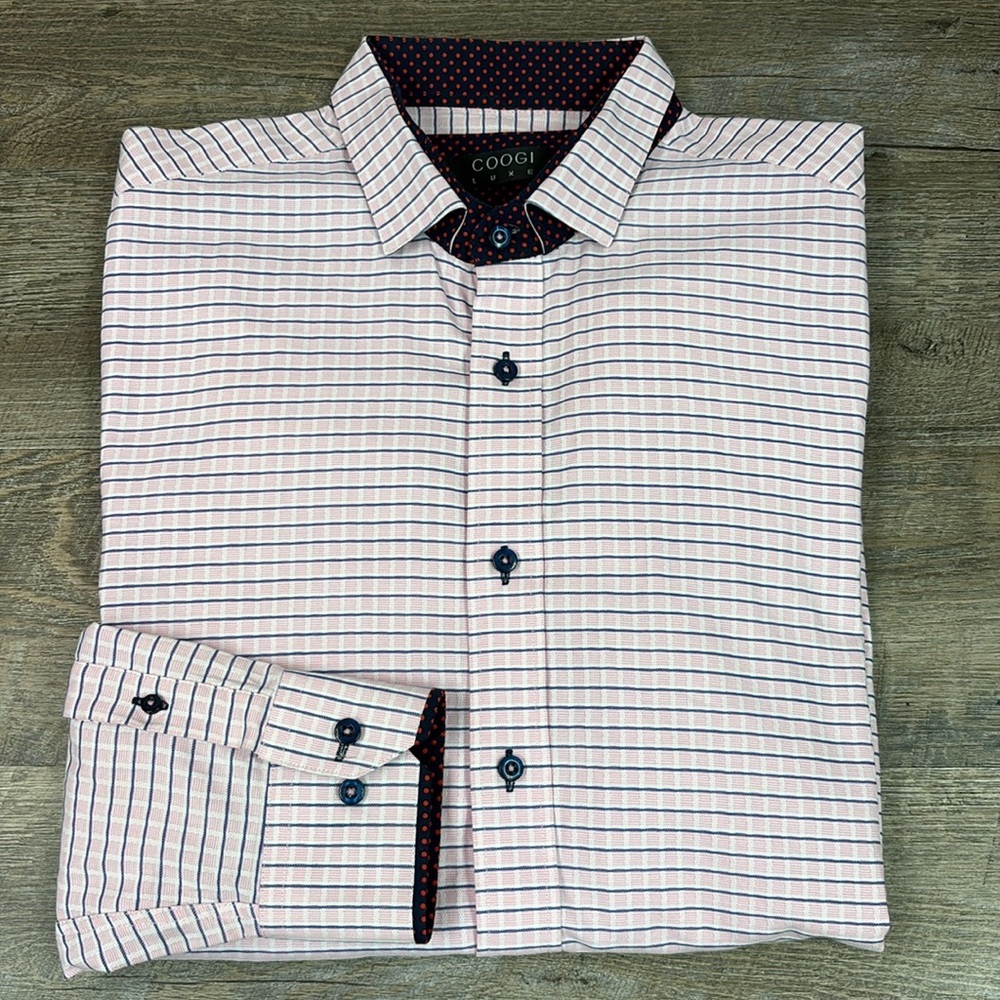 COOGI Luxe Men’s Long Sleeve Button Down Shirt XL